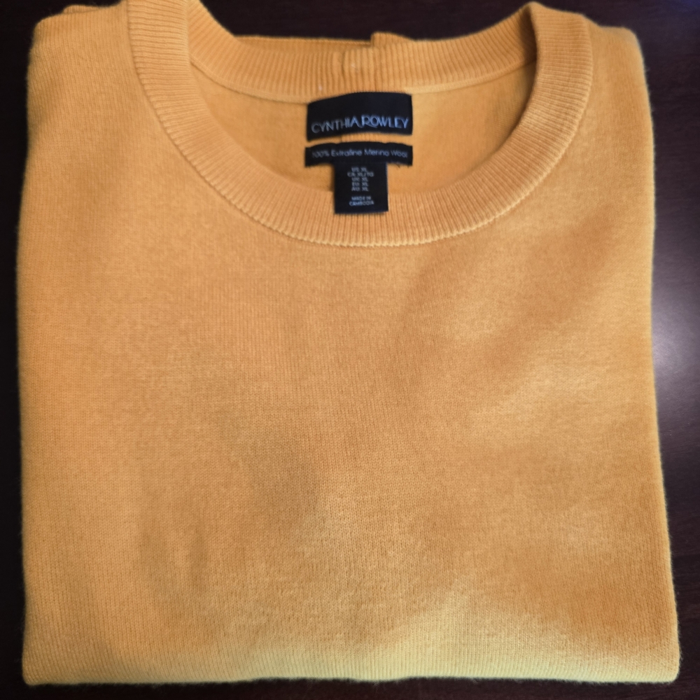 Cynthia Rowley Men's Mustard Crewneck Sweater